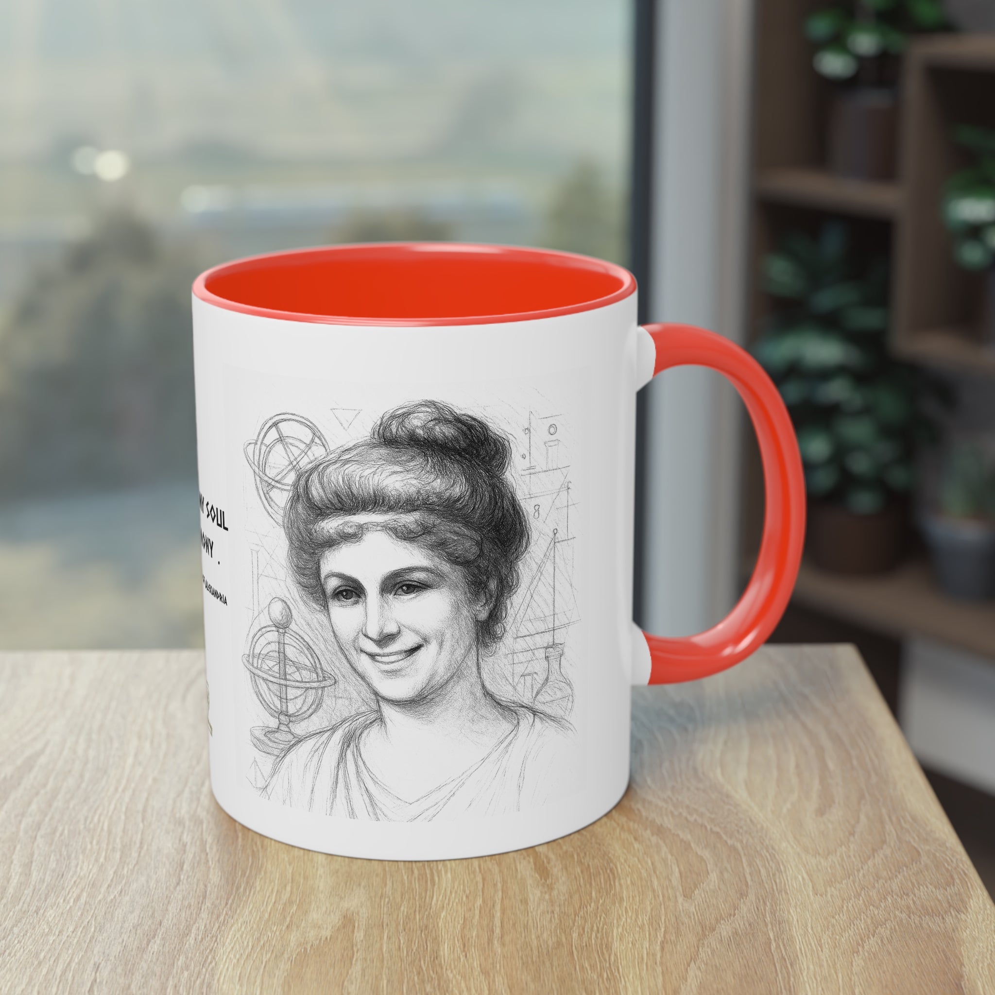 Mug-Women of Light, Hypatia of Alexandria, My mind and soul are in harmony-Sent from USA