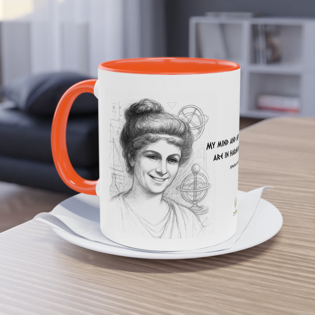 Mug-Women of Light, Hypatia of Alexandria, My mind and soul are in harmony-Sent from USA