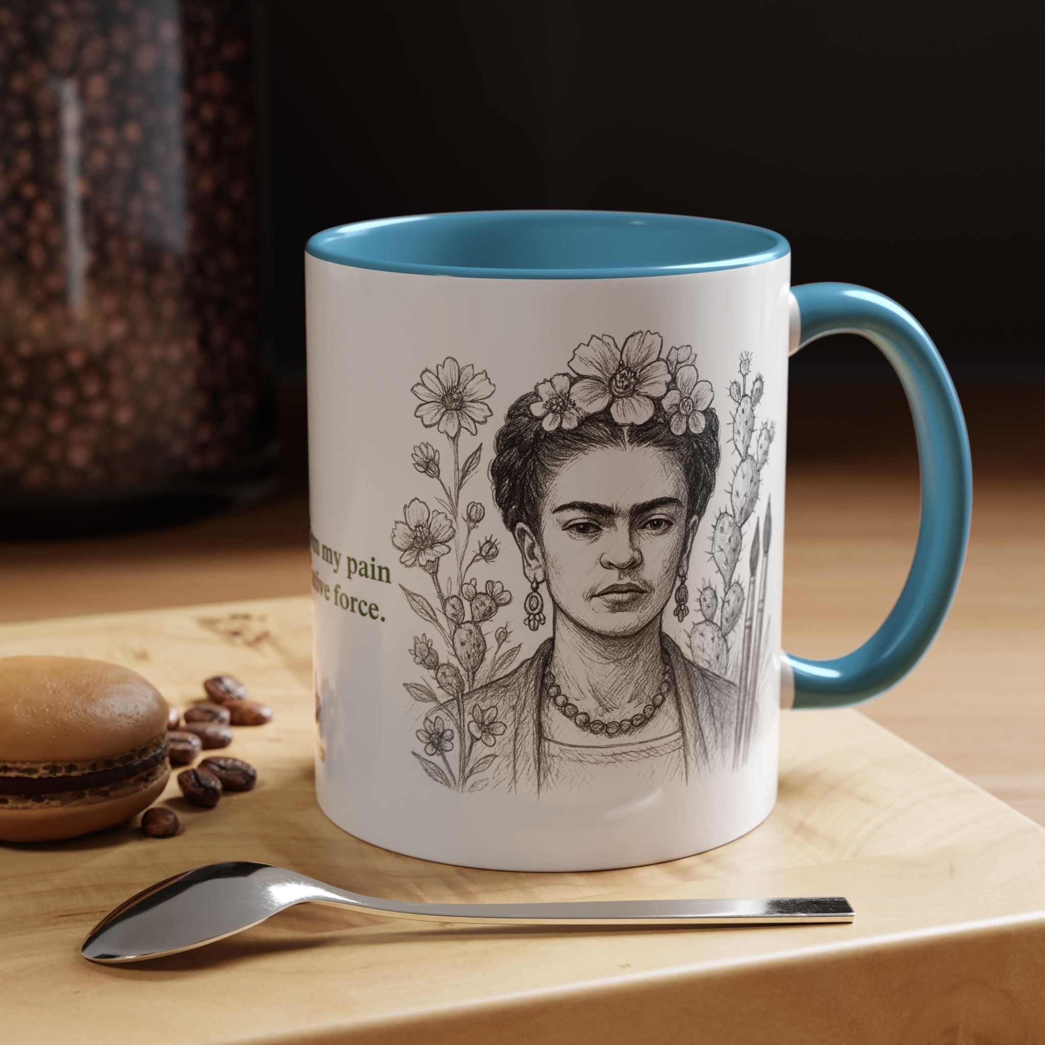 Mug-Women of Light, Frida Kahlo,I transform my pain into creative force-Sent from USA