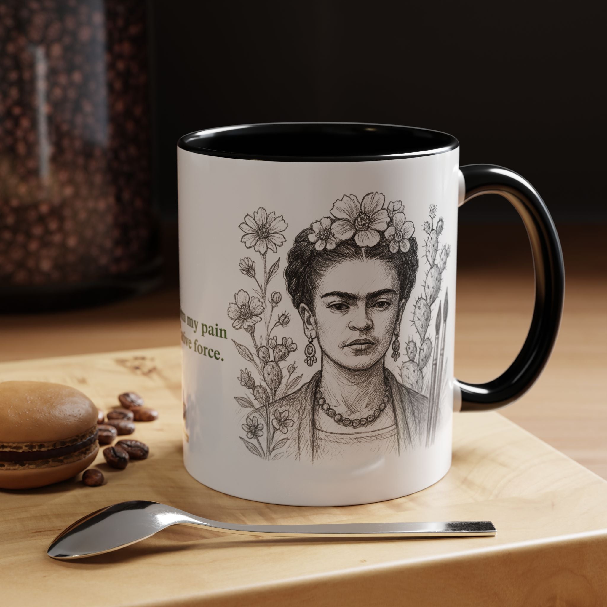 Mug-Women of Light, Frida Kahlo,I transform my pain into creative force-Sent from USA