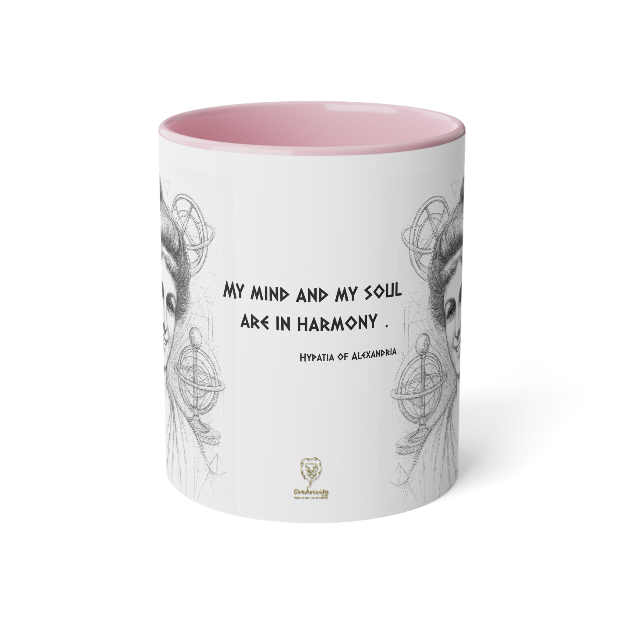 Mug-Women of Light, Hypatia of Alexandria, My mind and soul are in harmony-Sent from EU