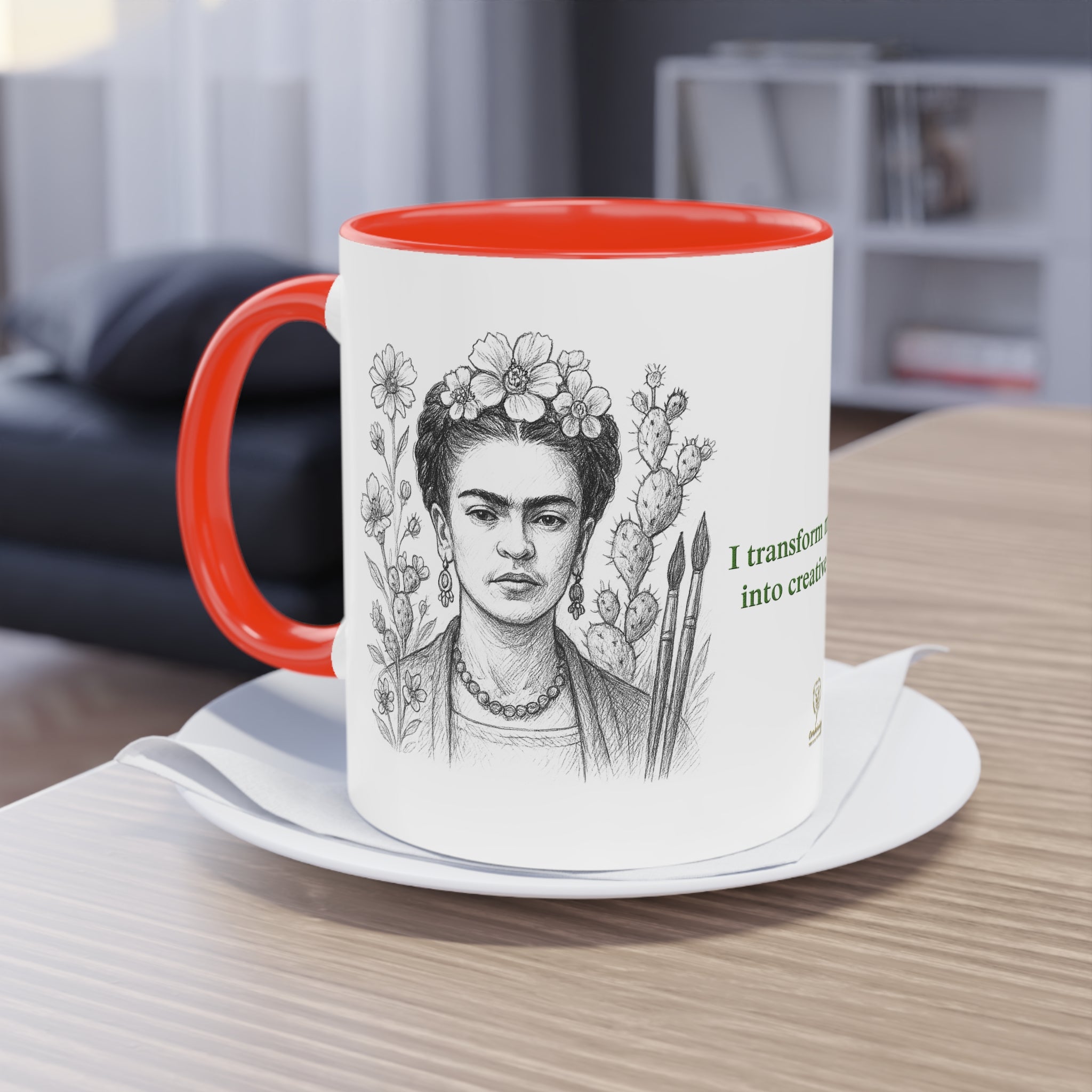 Mug-Women of Light, Frida Kahlo,I transform my pain into creative force-Sent from UE