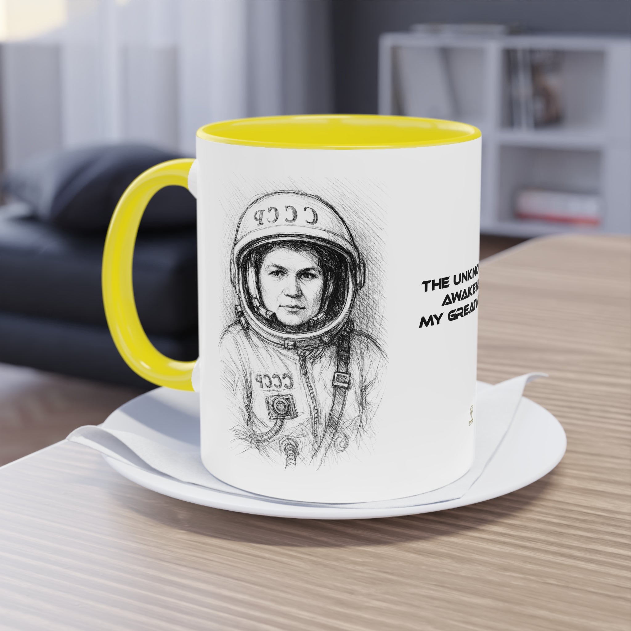 Mug-Women of Light, Valentina Tereshkova,The unknown awakens my greatness-Sent from UE