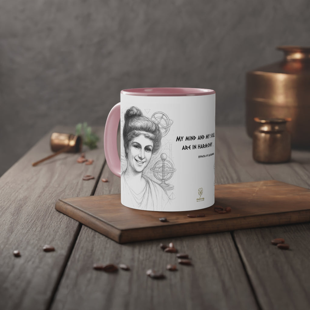 Mug-Women of Light, Hypatia of Alexandria, My mind and soul are in harmony-Sent from EU