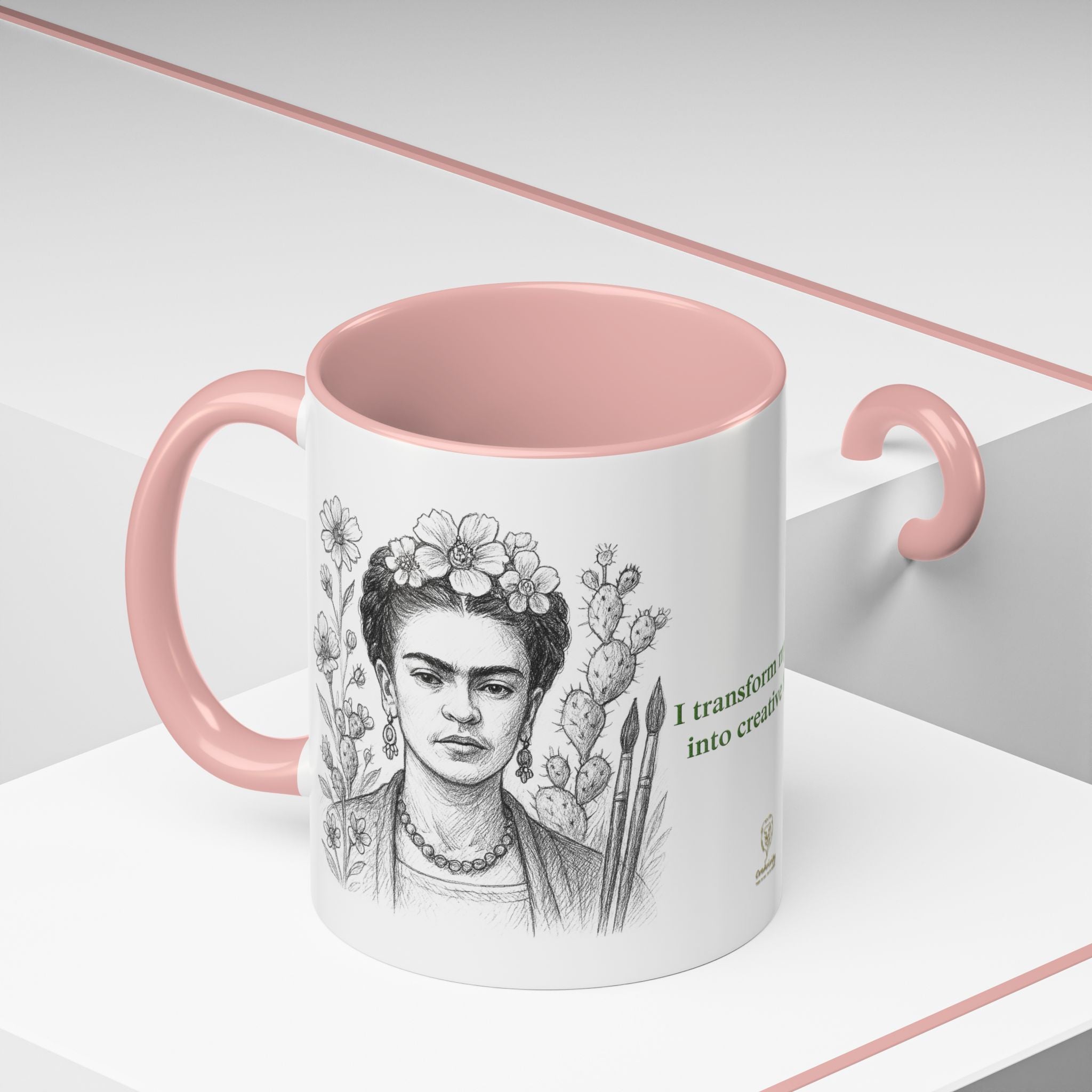 Mug-Women of Light, Frida Kahlo,I transform my pain into creative force-Sent from USA
