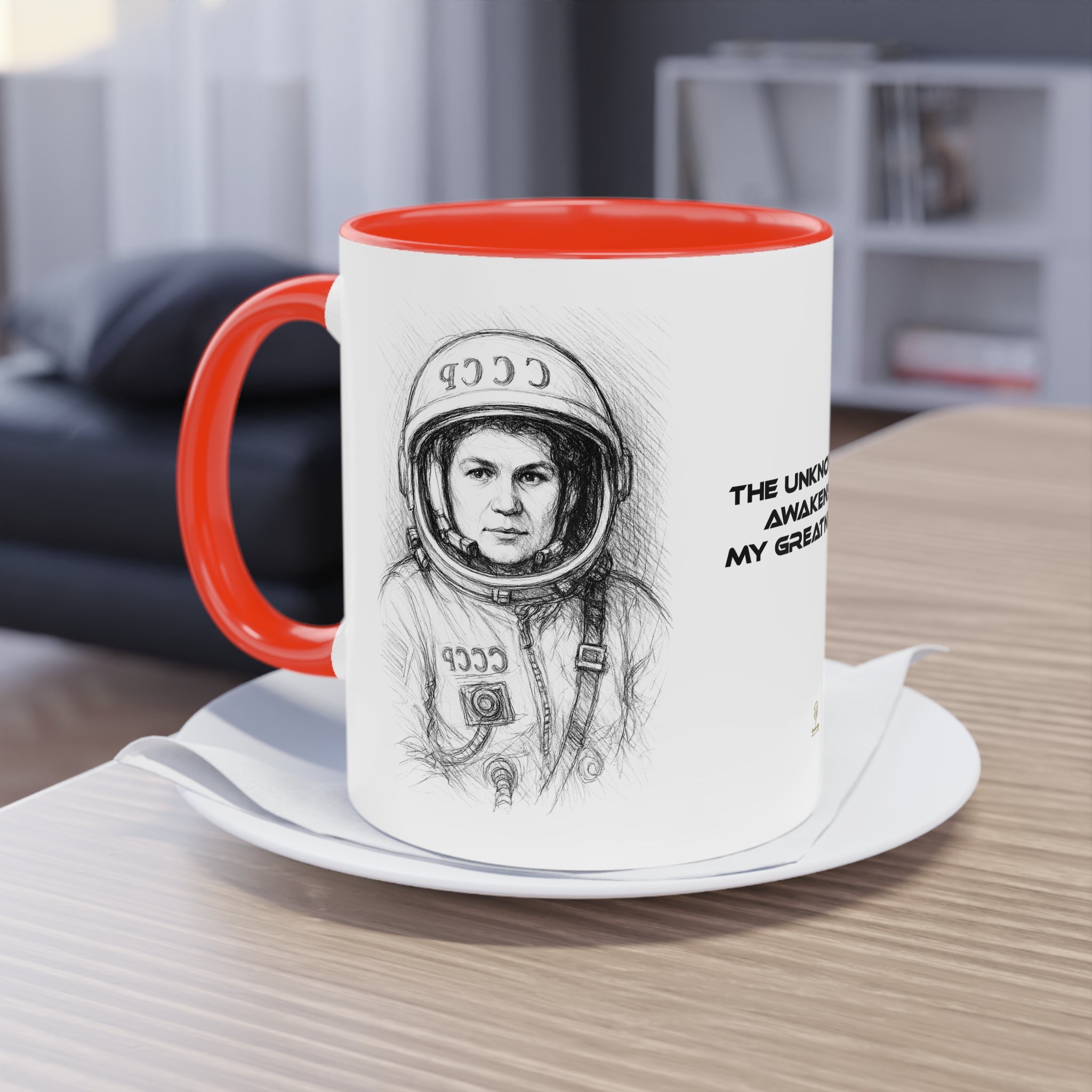 Mug-Women of Light, Valentina Tereshkova,The unknown awakens my greatness-Sent from UE