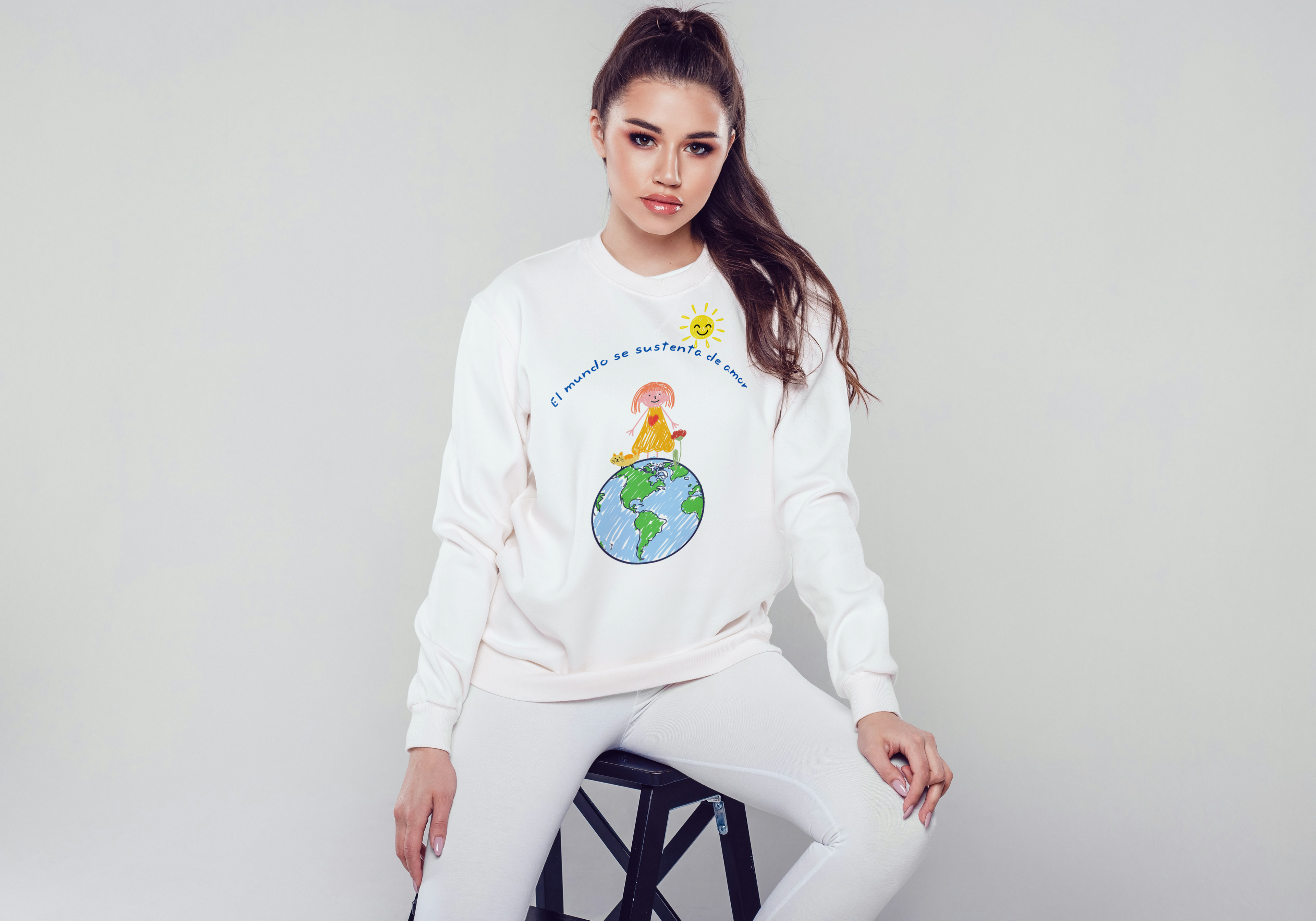 Earth Love Fleece Sweatshirt, Unisex Eco-Friendly Crewneck, Soft and Cozy, Earth Day Gift, Inspirational Tee