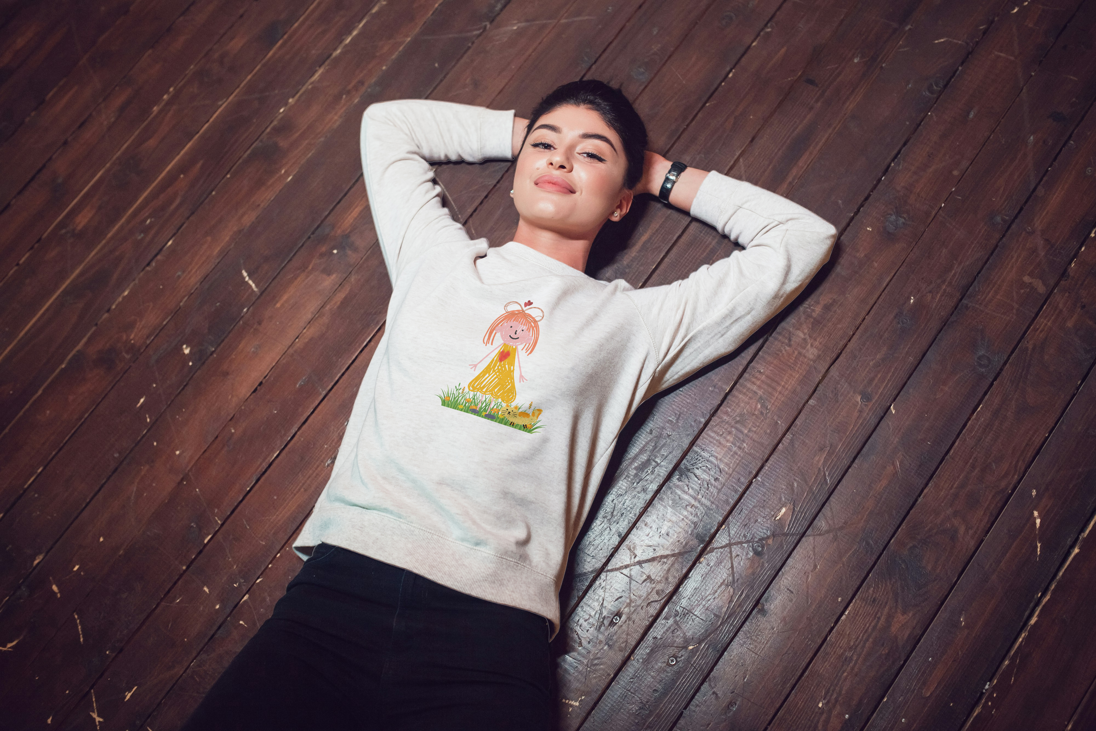 Whimsical Kids' Crewneck Sweatshirt, Cute Cartoon Sweatshirt, Cozy Gift for Children, Fun Casual Wear, Birthday Present, Toddler Fashion