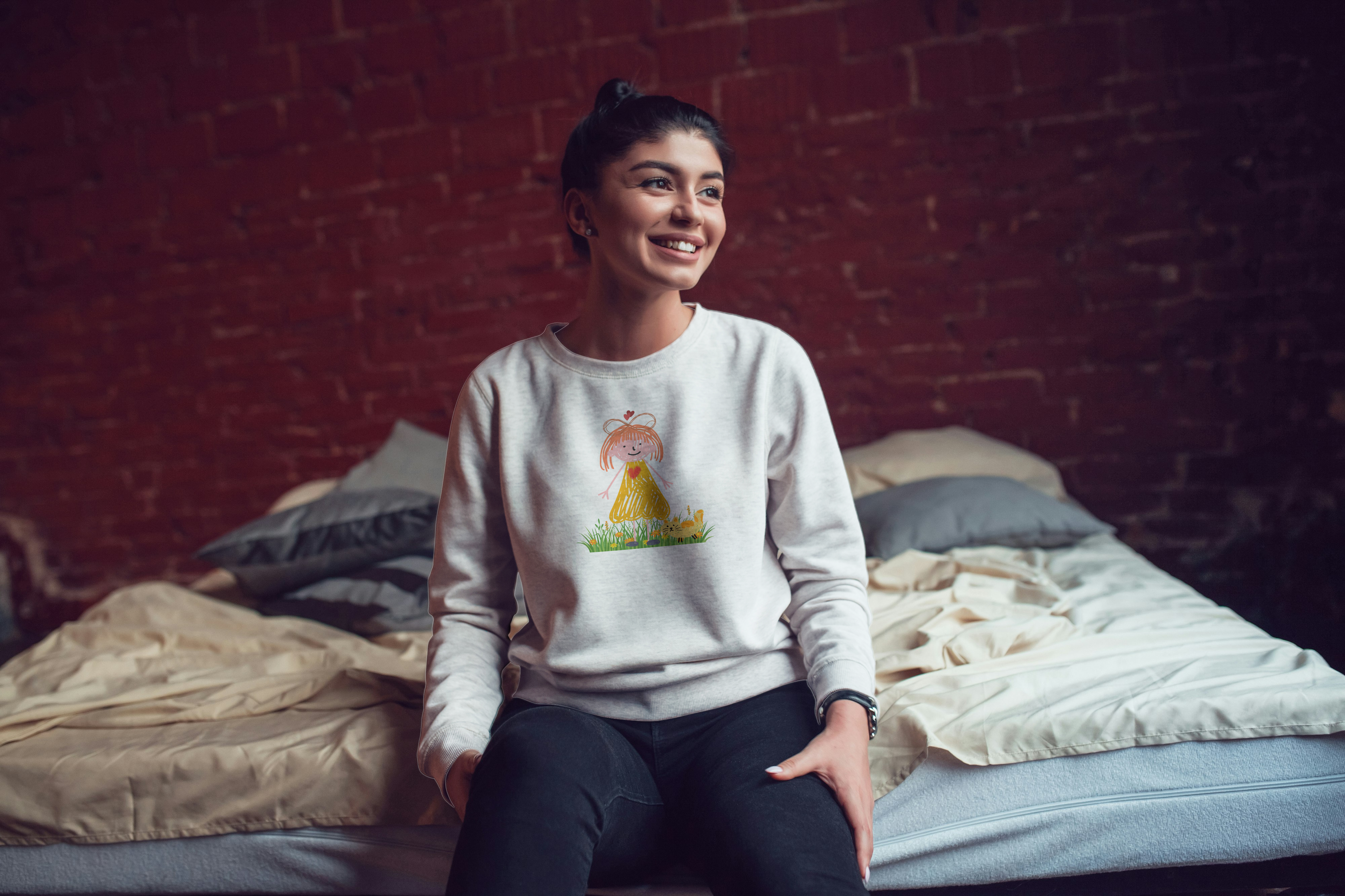 Whimsical Kids' Crewneck Sweatshirt, Cute Cartoon Sweatshirt, Cozy Gift for Children, Fun Casual Wear, Birthday Present, Toddler Fashion