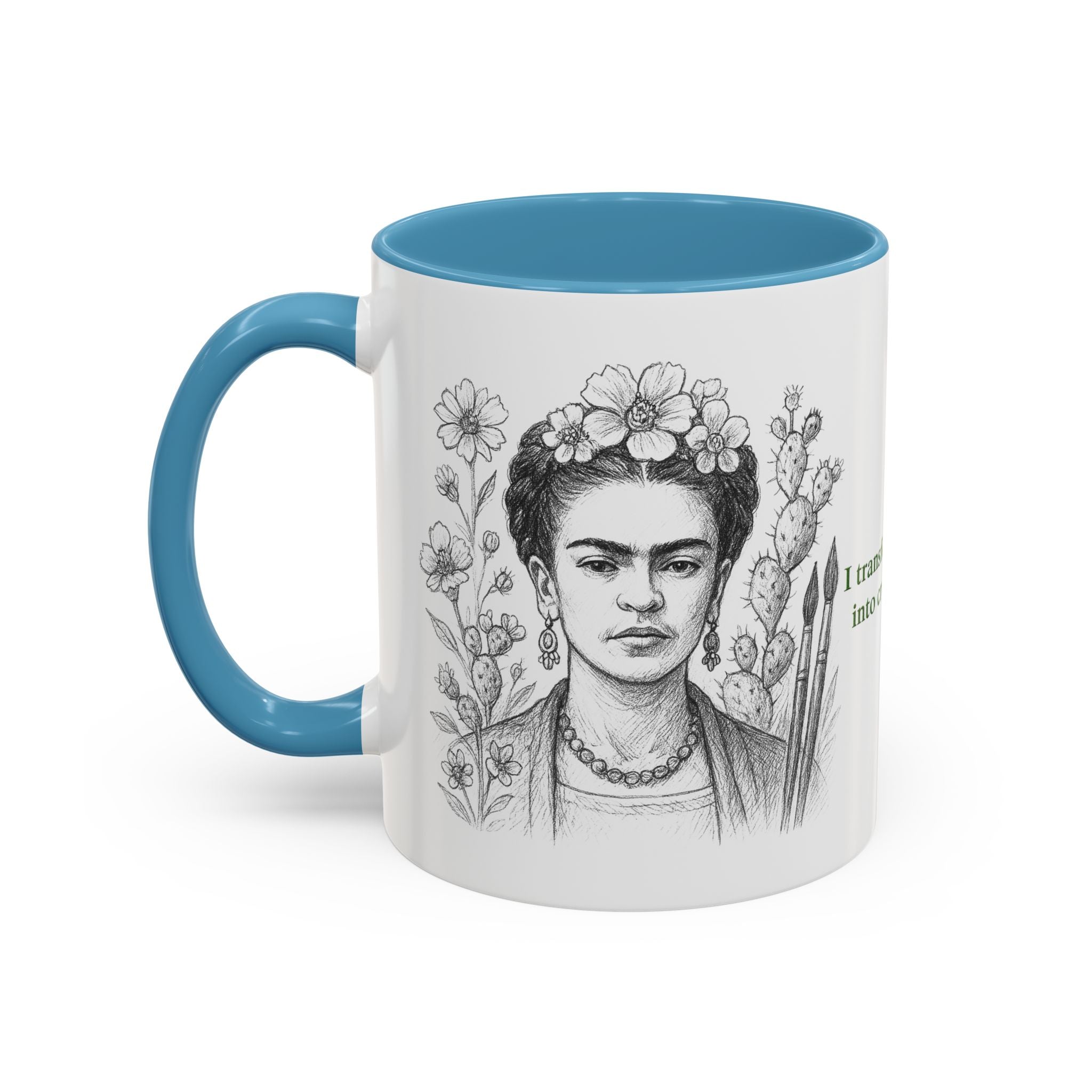 Mug-Women of Light, Frida Kahlo,I transform my pain into creative force-Sent from USA