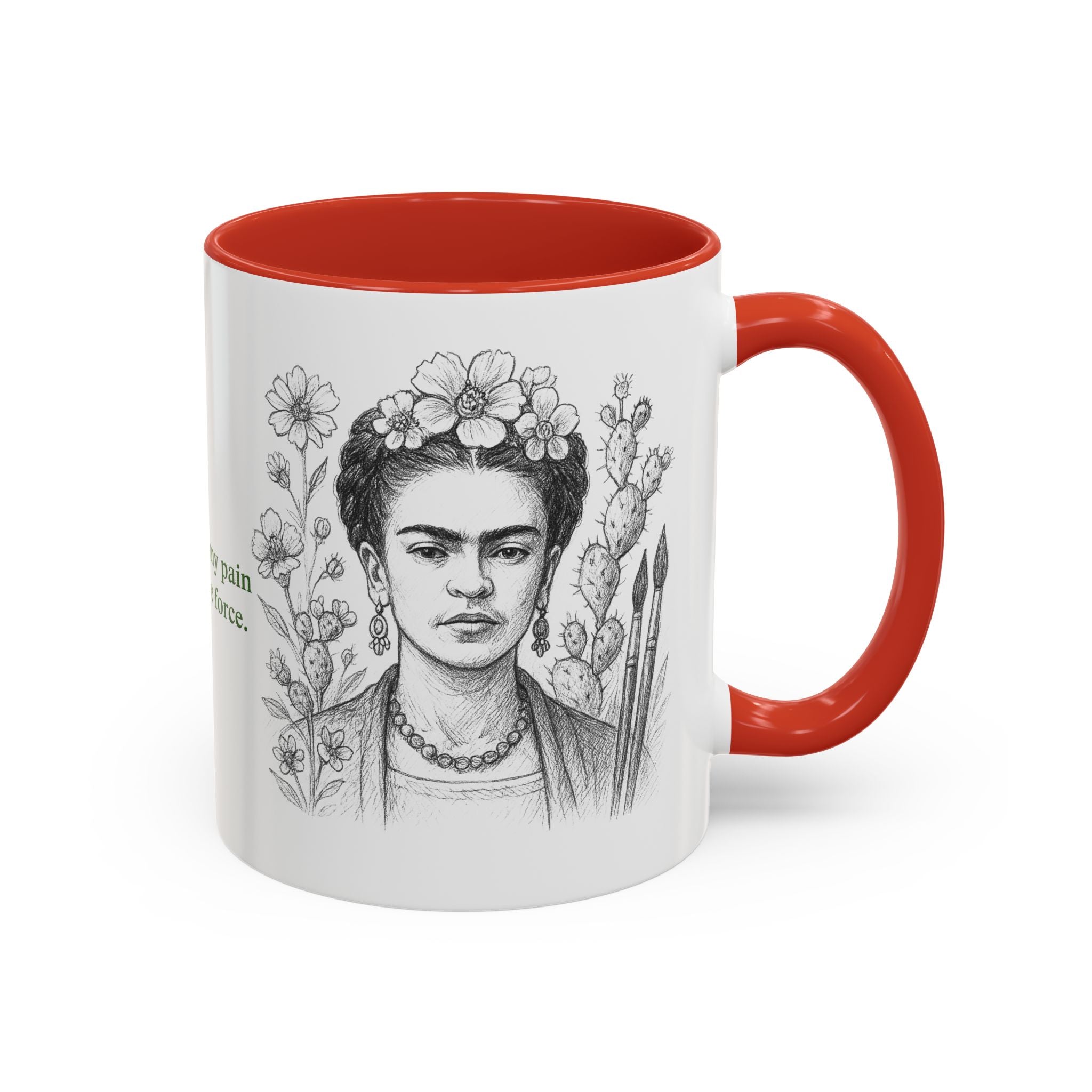 Mug-Women of Light, Frida Kahlo,I transform my pain into creative force-Sent from USA