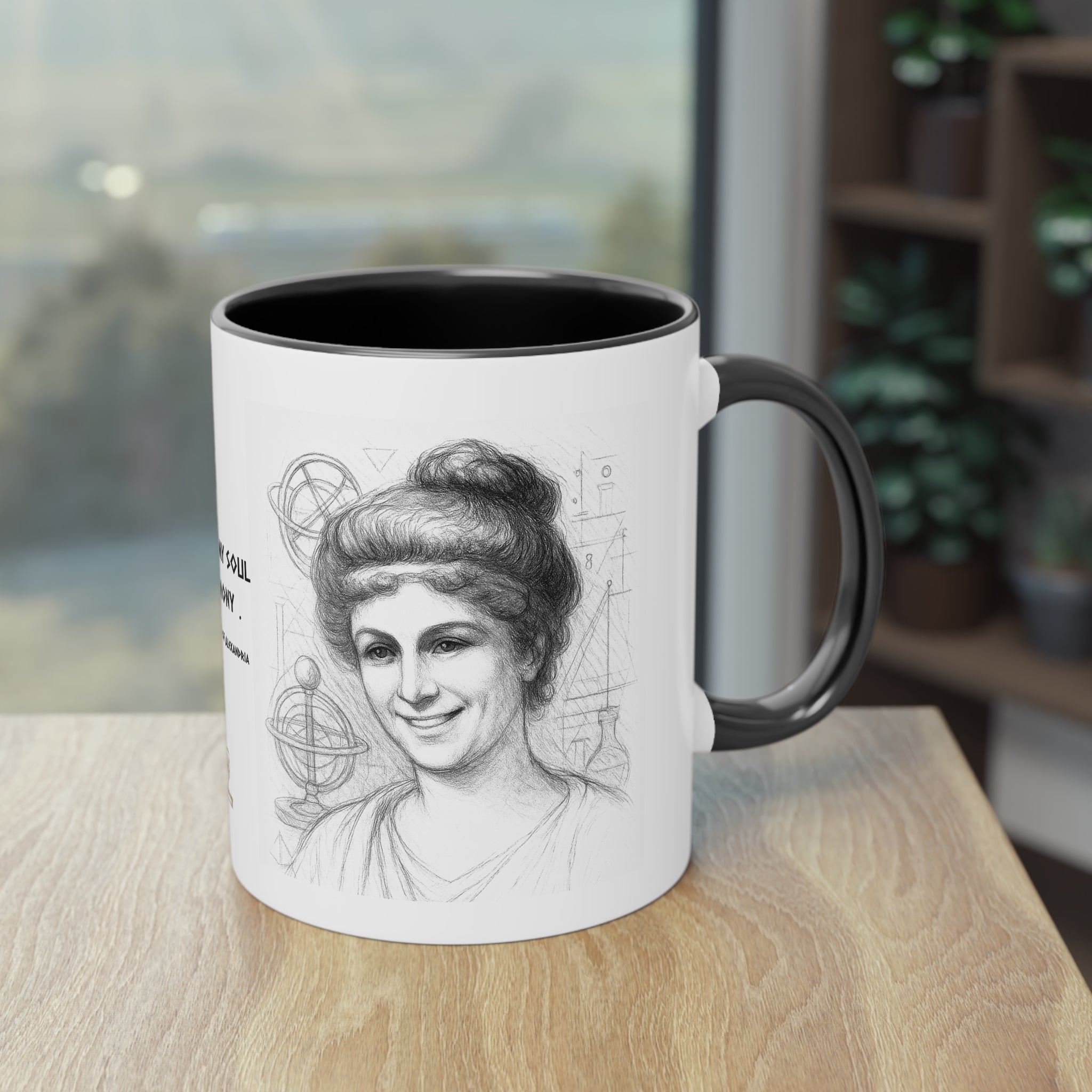 Mug-Women of Light, Hypatia of Alexandria, My mind and soul are in harmony-Sent from USA