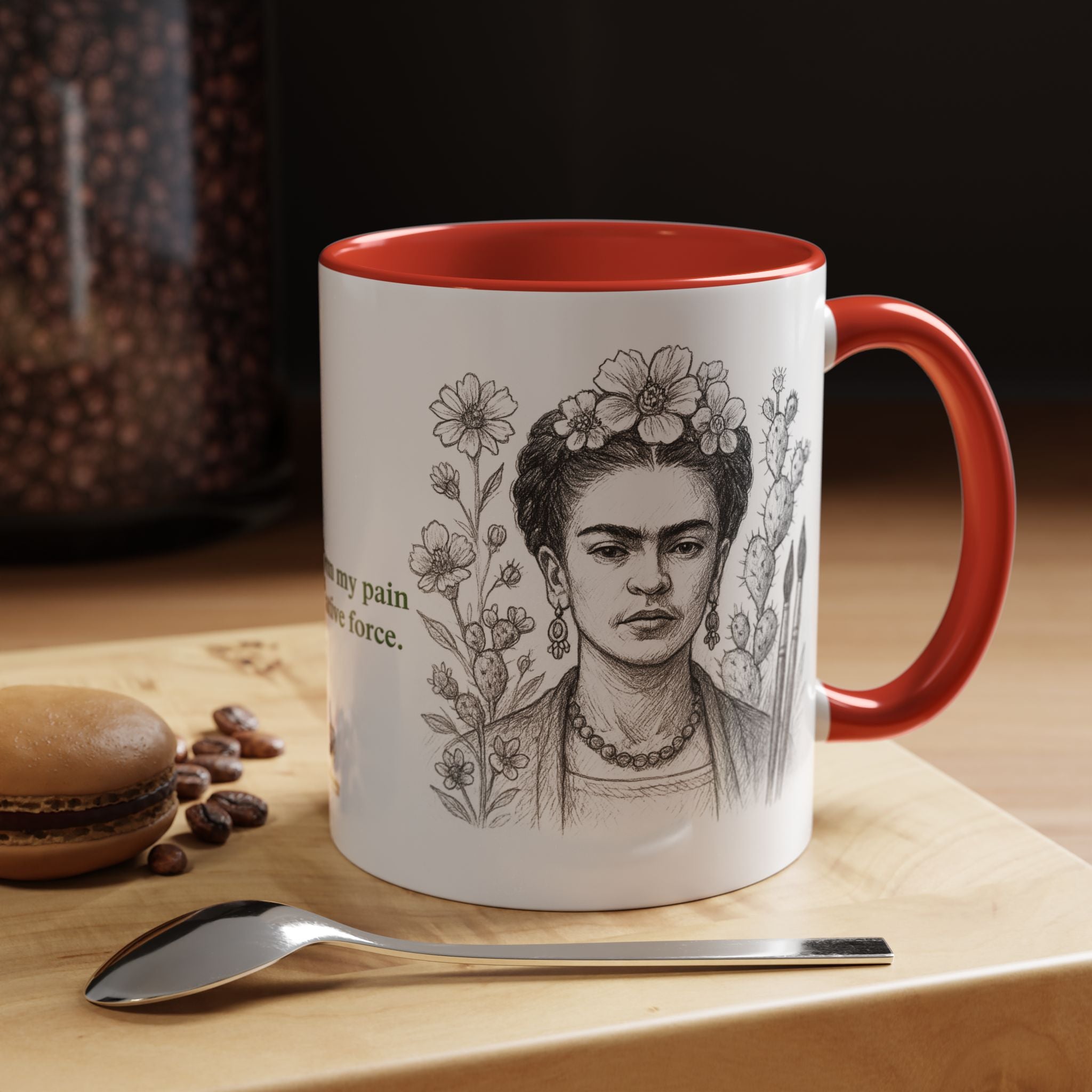 Mug-Women of Light, Frida Kahlo,I transform my pain into creative force-Sent from USA