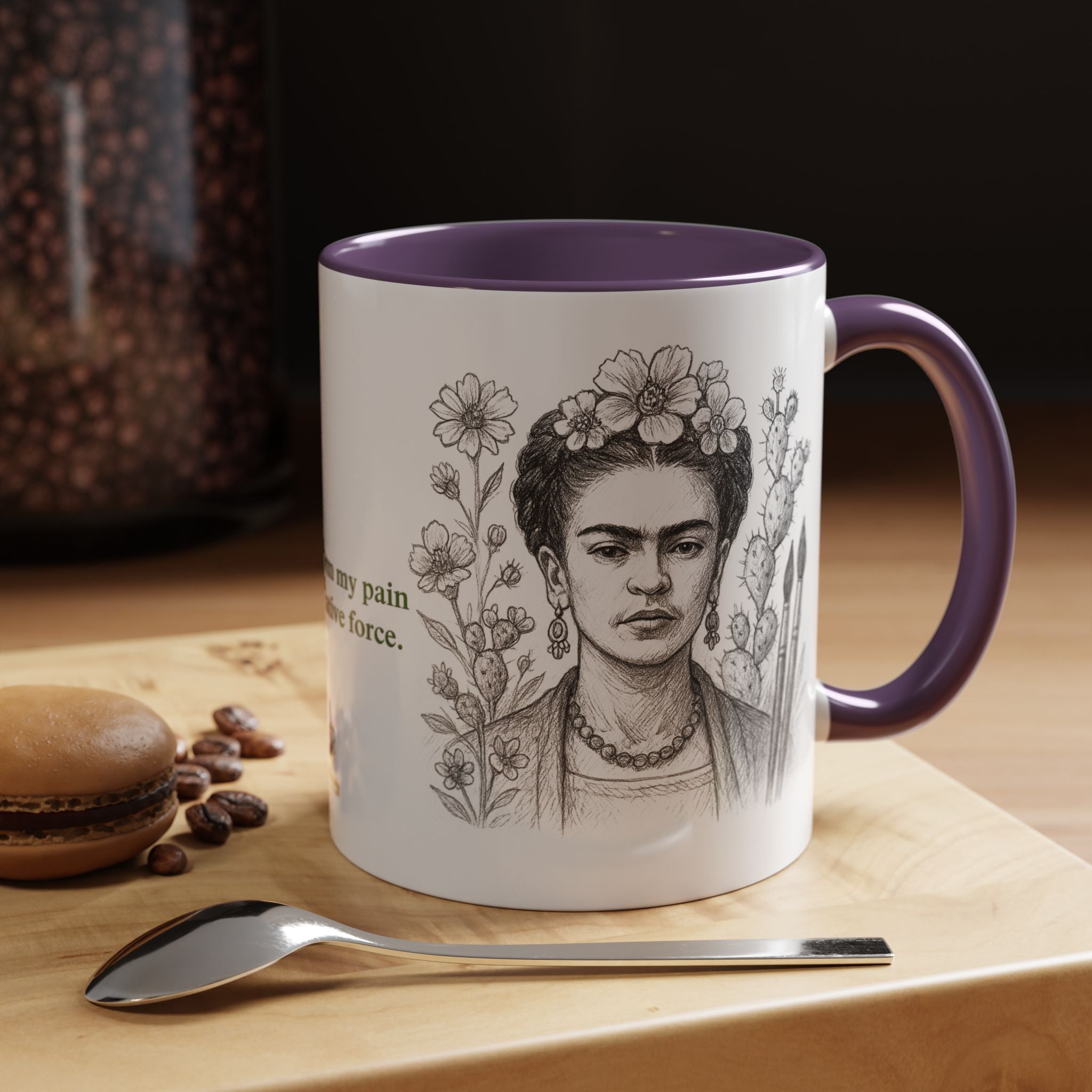 Mug-Women of Light, Frida Kahlo,I transform my pain into creative force-Sent from USA