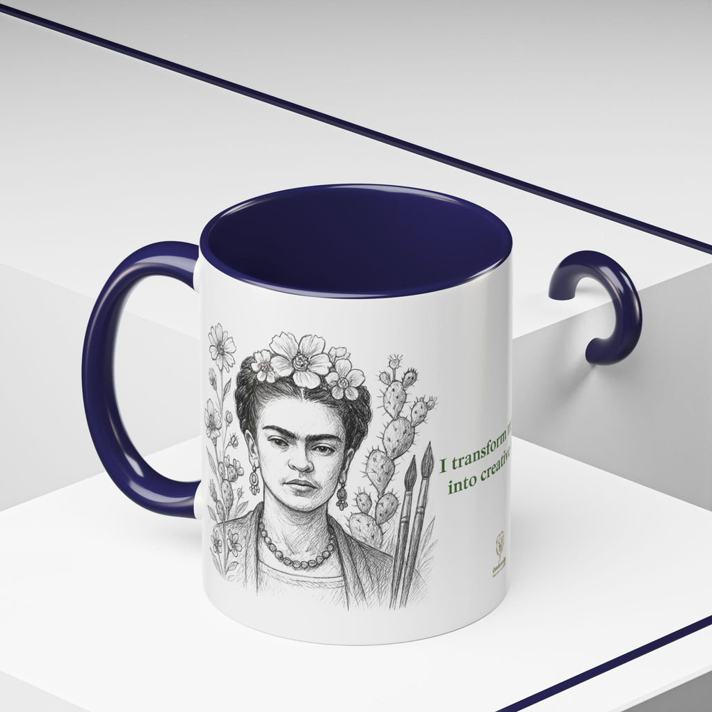 Mug-Women of Light, Frida Kahlo,I transform my pain into creative force-Sent from USA