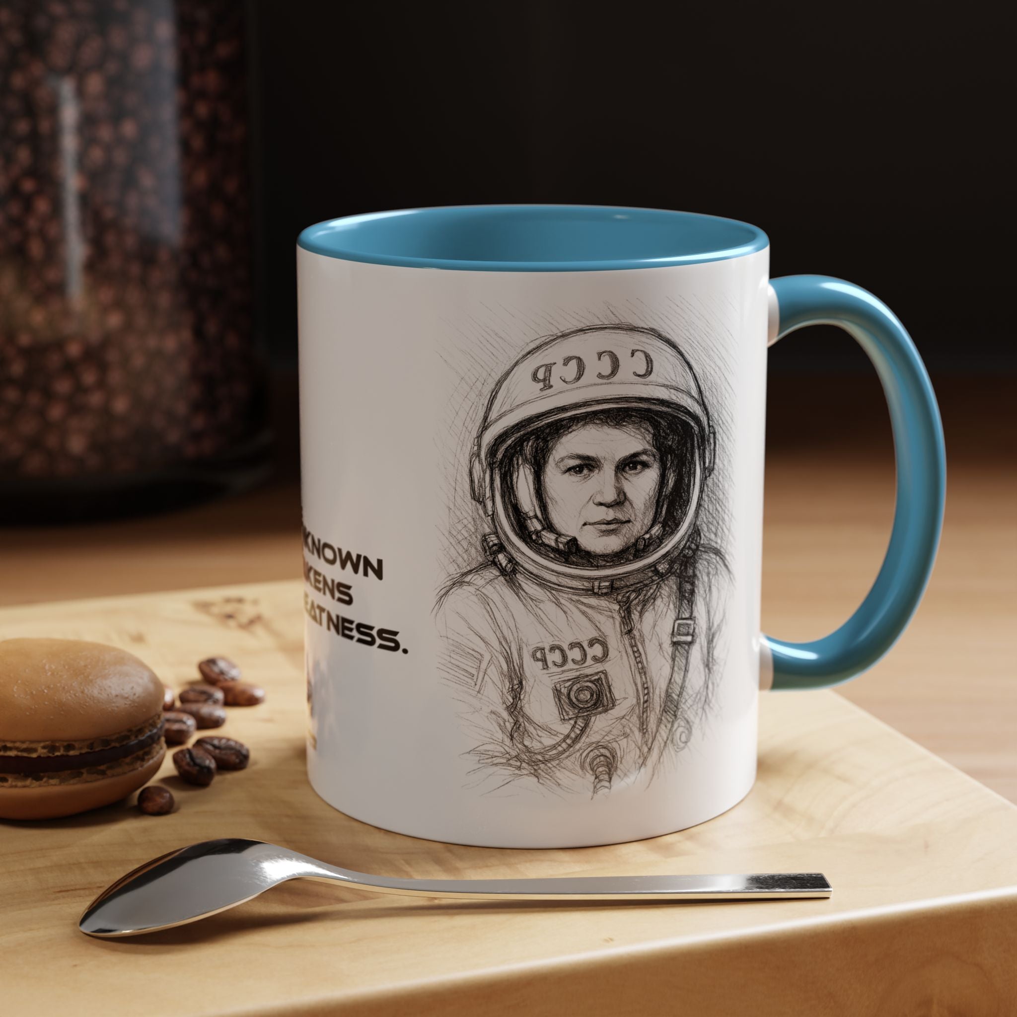 Mug-Women of Light, Valentina Tereshkova,The unknown awakens my greatness-Sent from Usa