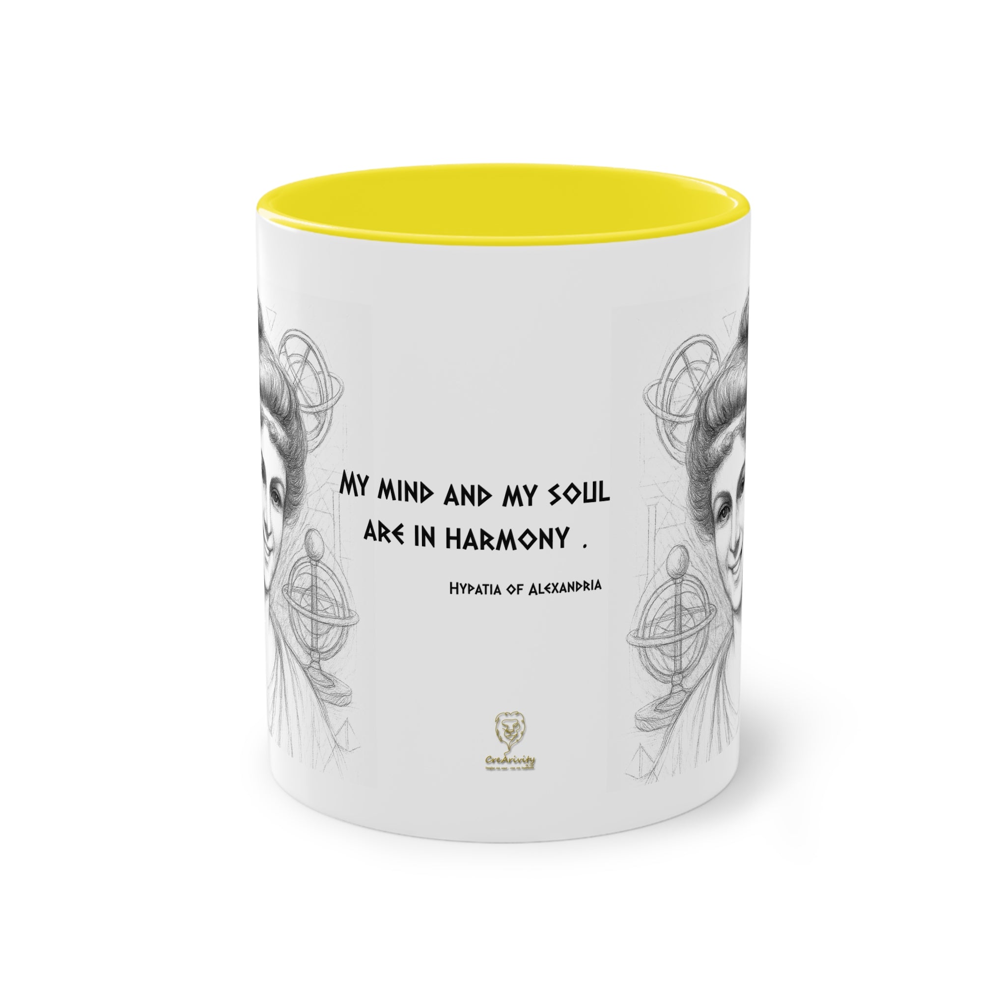 Mug-Women of Light, Hypatia of Alexandria, My mind and soul are in harmony-Sent from USA