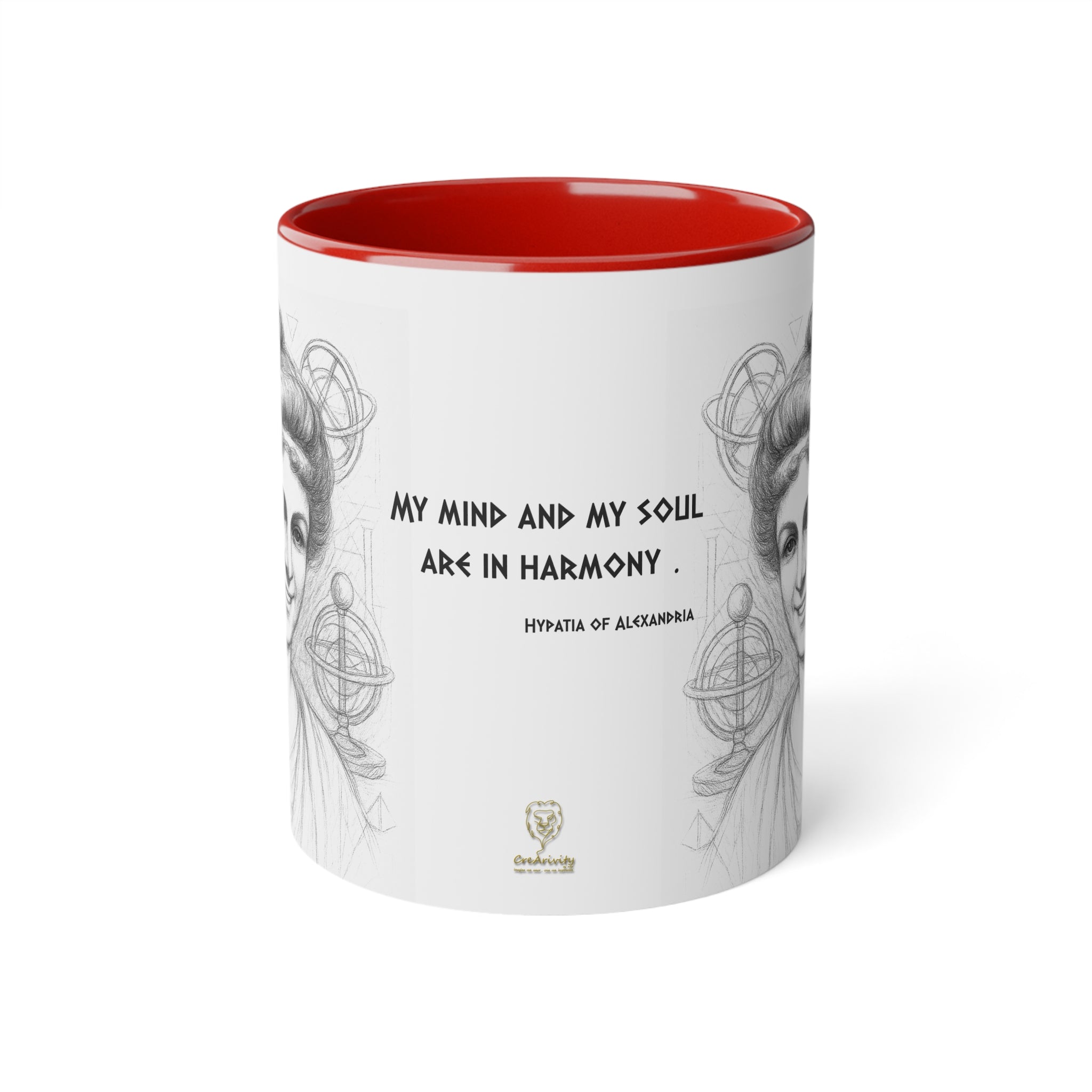 Mug-Women of Light, Hypatia of Alexandria, My mind and soul are in harmony-Sent from EU
