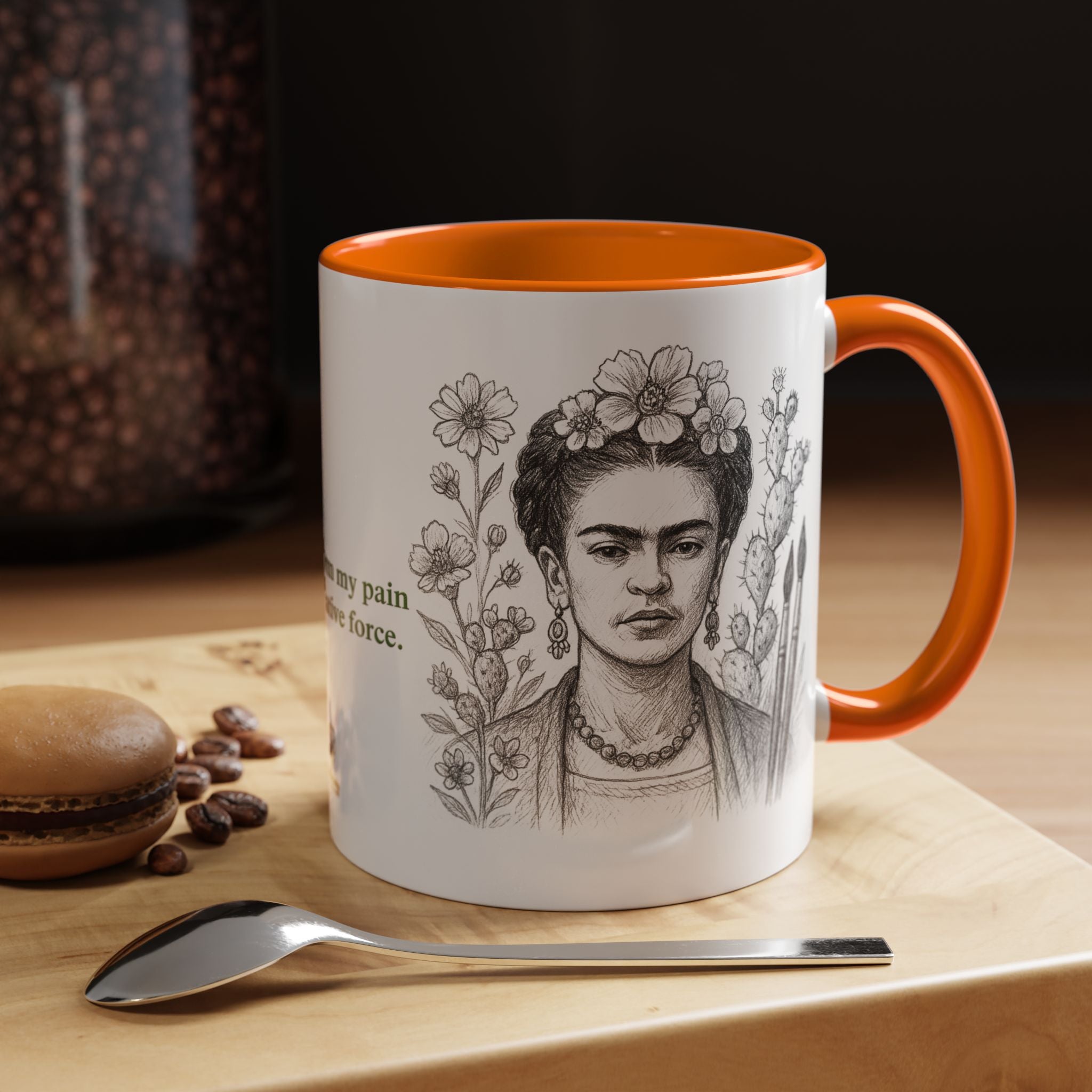 Mug-Women of Light, Frida Kahlo,I transform my pain into creative force-Sent from USA