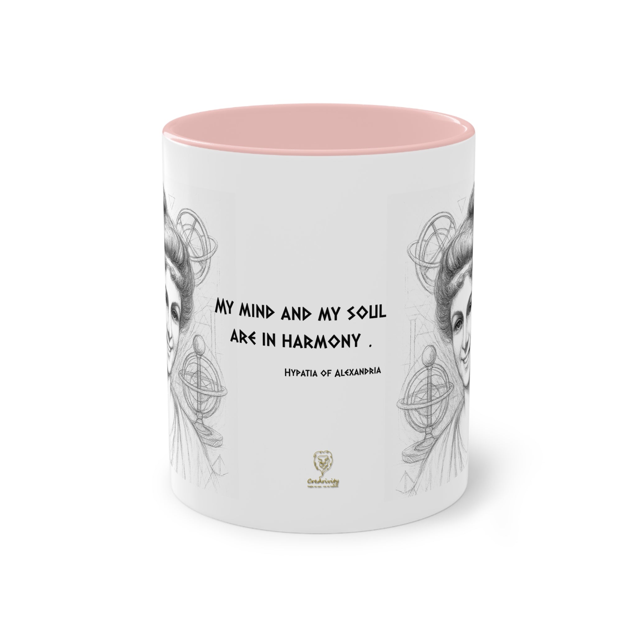 Mug-Women of Light, Hypatia of Alexandria, My mind and soul are in harmony-Sent from USA