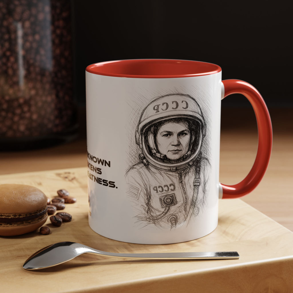 Mug-Women of Light, Valentina Tereshkova,The unknown awakens my greatness-Sent from Usa
